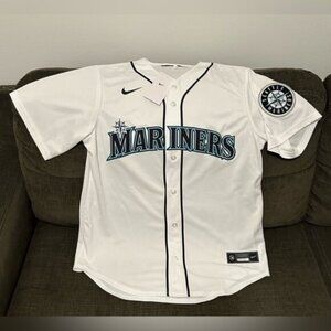 Nike Authentic Seattle Mariners MLB Baseball with Patch White Jersey